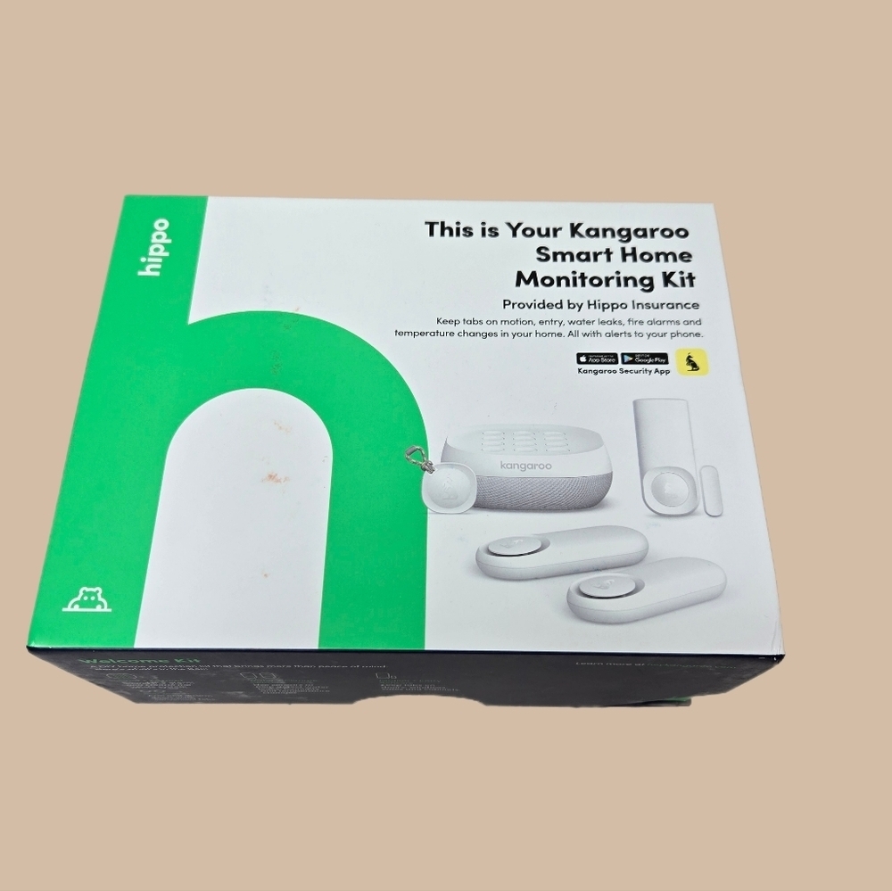 Hippo, Kangaroo Smart Home Monitoring Kit . Motion,  Entry,  Water Leaks & Fire